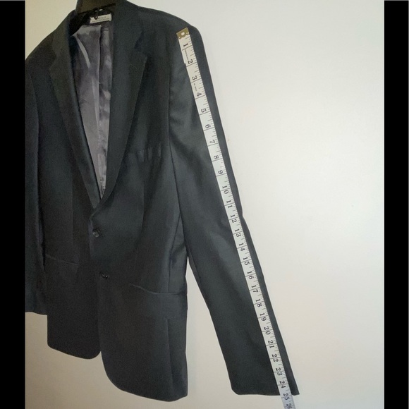 Zara Man - 100% Wool Charcoal Dark Gray 2 Button Blazer Suit Jacket (Size: 38R) - Picture 7 of 17